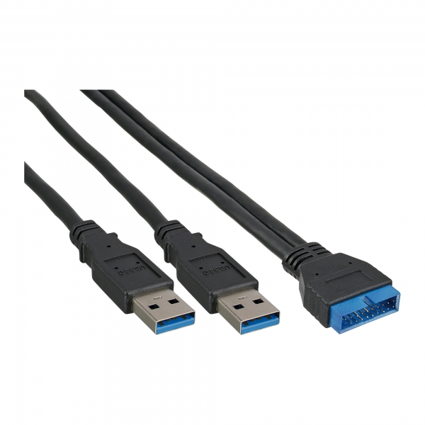 InLine® USB 3.0 Adapterkabel, 2x Stecker A auf Pfostenanschluss