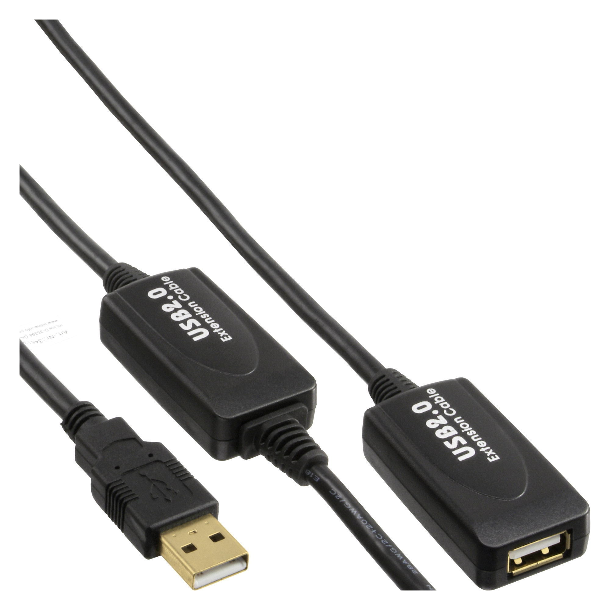 InLine® USB 2.0 Aktiv-Verlängerung, mit Signalverstärkung Repeater, Stecker  A an Buchse A, 15m, USB 2.0, USB, Kabel, Produkte